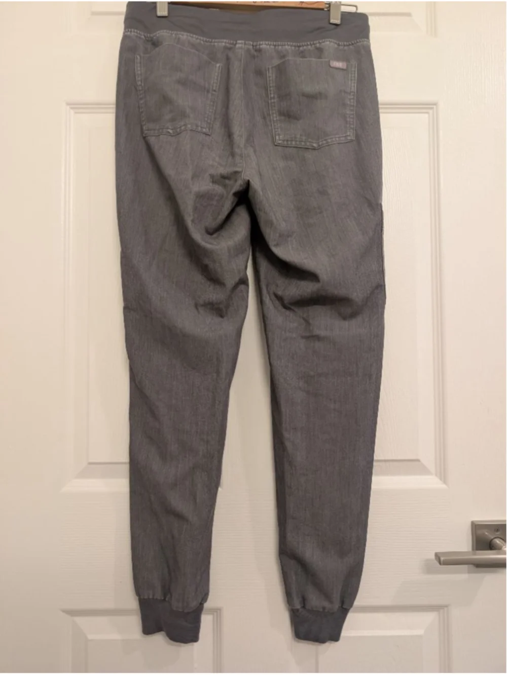 Women's FIGS High Waisted Zamora Jogger Scrub Pants Heathered Denim size small